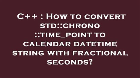 std chrono time_point